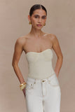 Elodie Strapless Cupped Knit Top Ivory