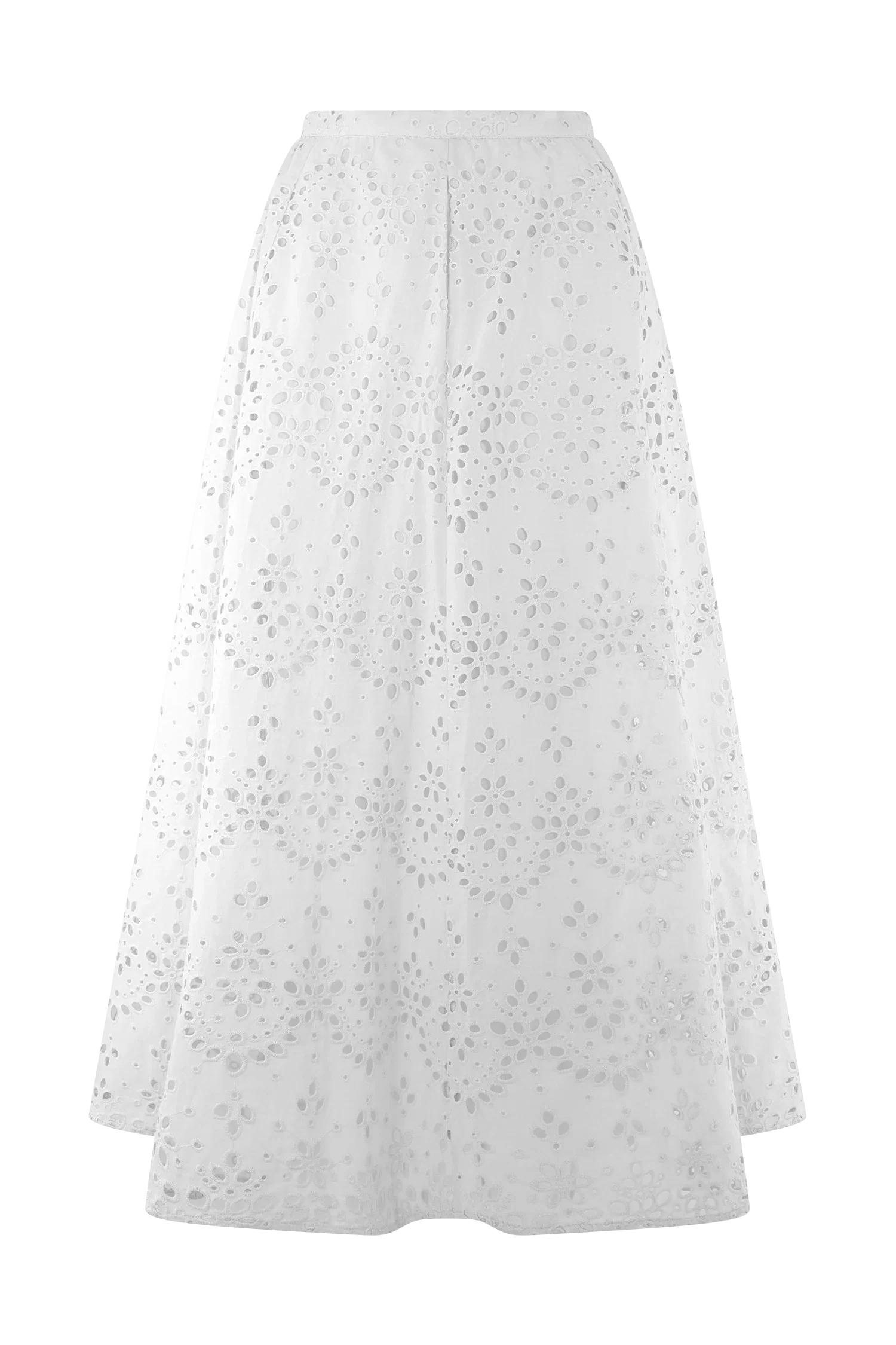 Arla Broderie Midi Skirt White