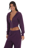 Cropped Pointed Hoodie in Purple