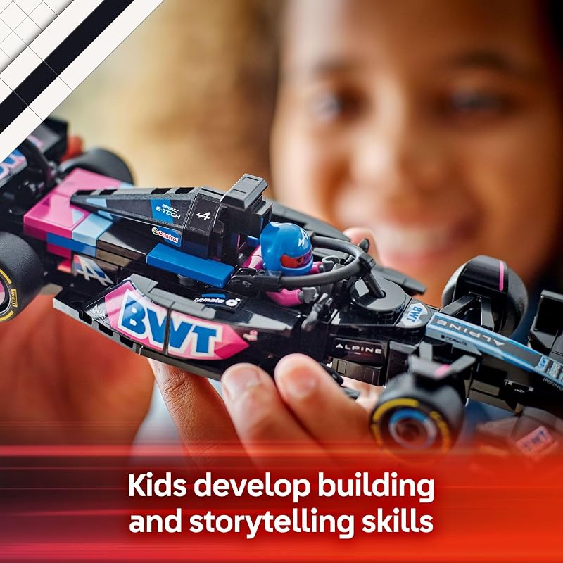 LEGO Speed Champions BWT Alpine F1 Team A524 Race Car Toy Building Set for Kids Boys Girls Ages 10 Toy Car for F1 Fans Gift Idea for Birthday 77248