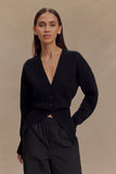 Alexia Buttoned Oversized Cardigan Black