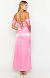 Naveah Pink Off Shoulder Maxi Dress