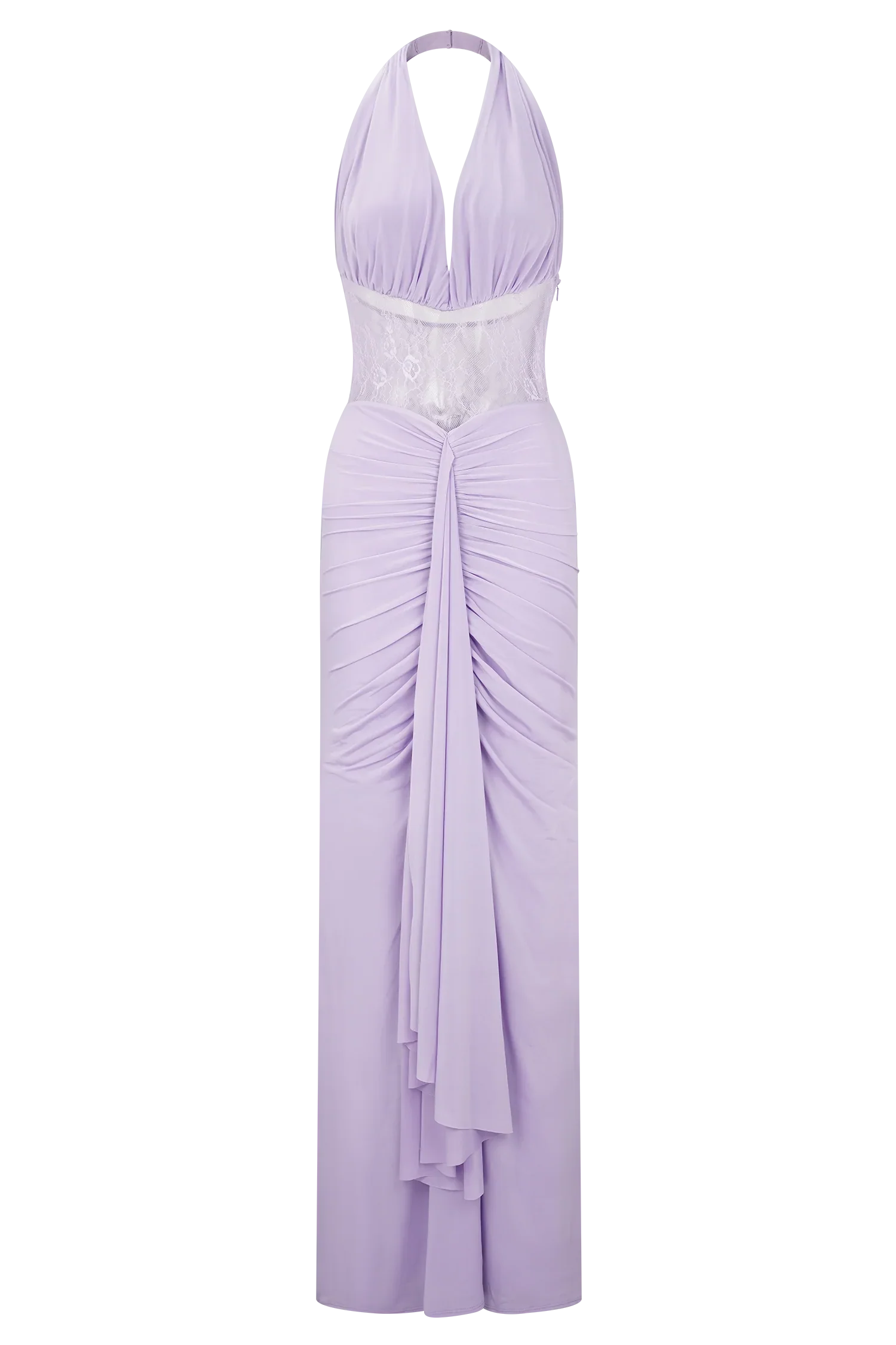 Bonnie Slinky And Lace Maxi Dress Lilac