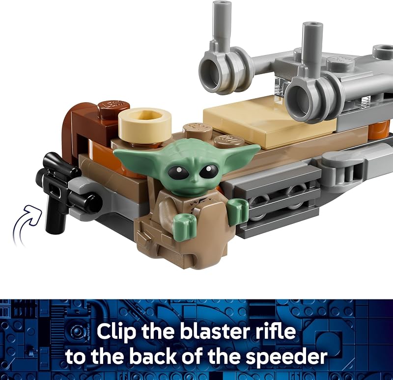 LEGO Star Wars The Mandalorian Grogus Speeder Bike Building Toy for Boys Girls Pretend Play Space Vehicle W 2 Star Wars Character Figures for Kids Ages 6 Gift Idea for Birthdays 75436
