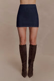 Ellie Denim Mini Skirt Washed Indigo Blue
