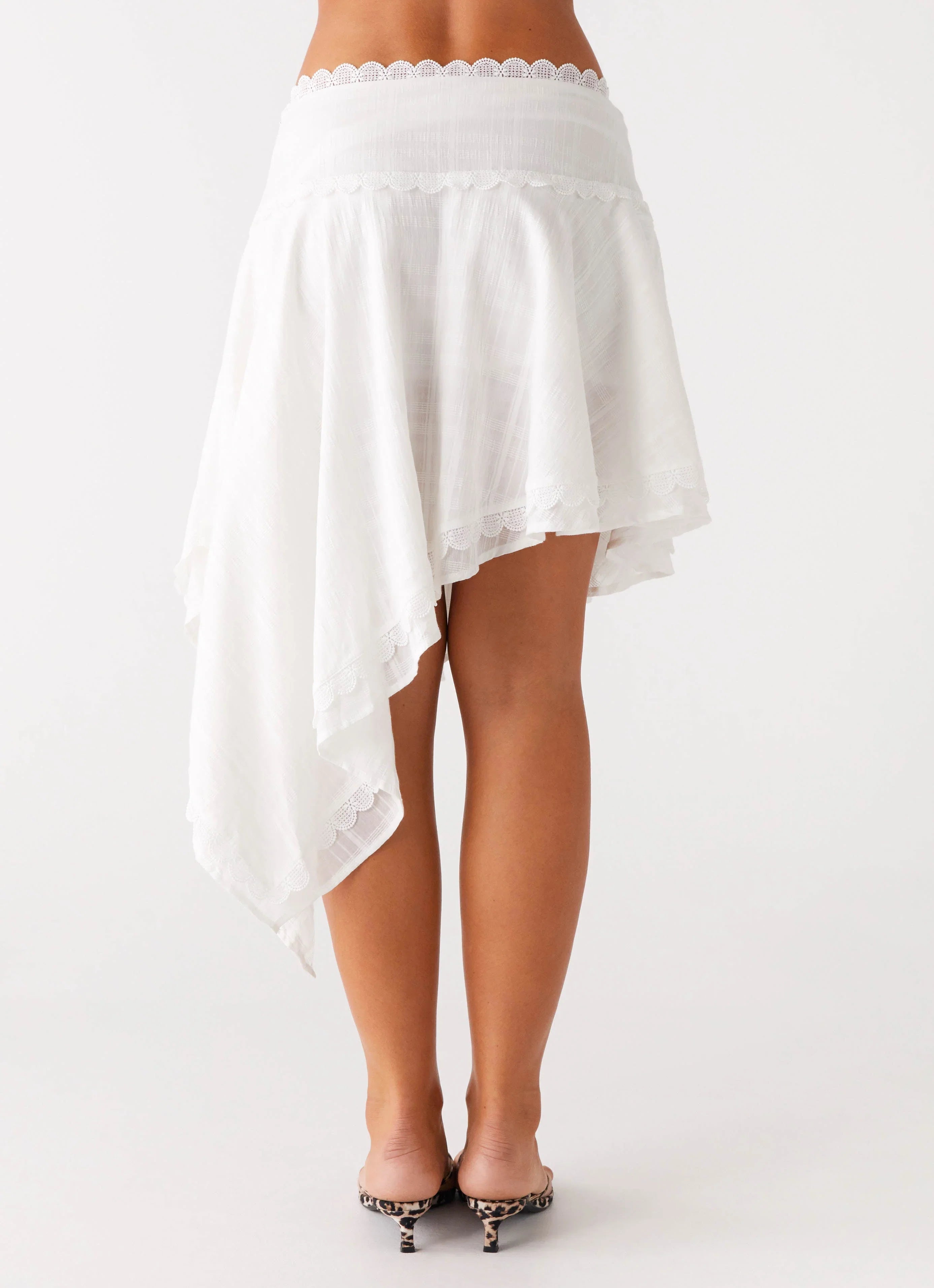 Clearwater Mist Midi Skirt White