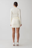 Agness Long Sleeve Button Up Knit Dress Ivory