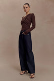 Kaylen Knit Long Sleeve Top Dark Chocolate