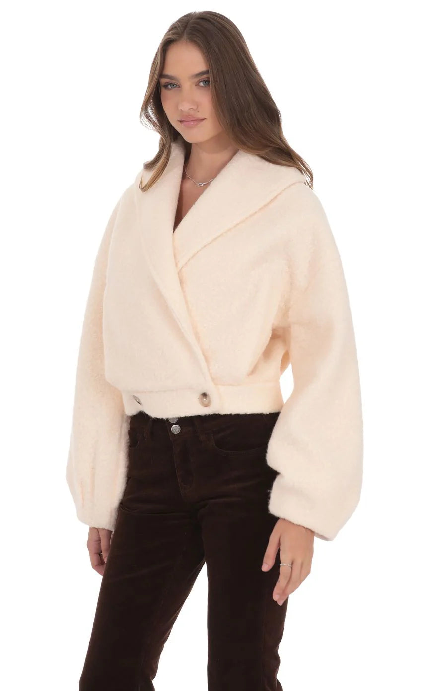 Boucl Jacket in Blush Beige