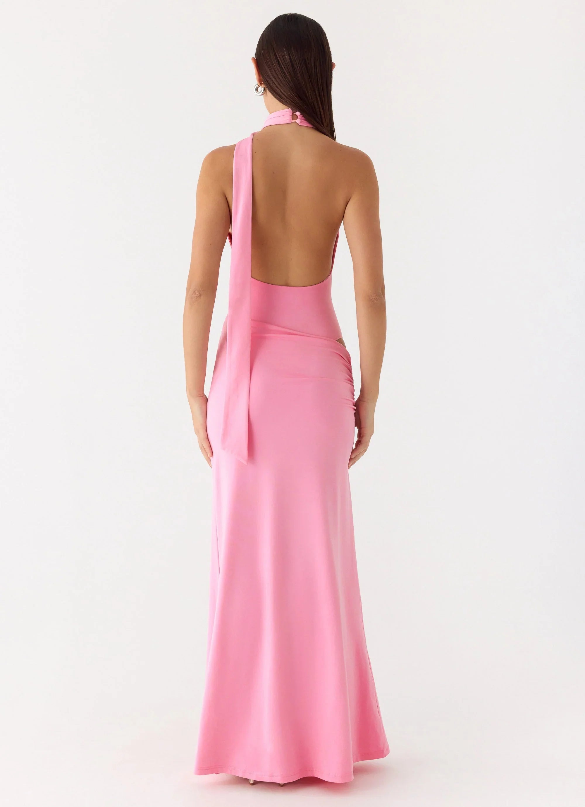 On My Way Bodysuit Maxi Dress Pink