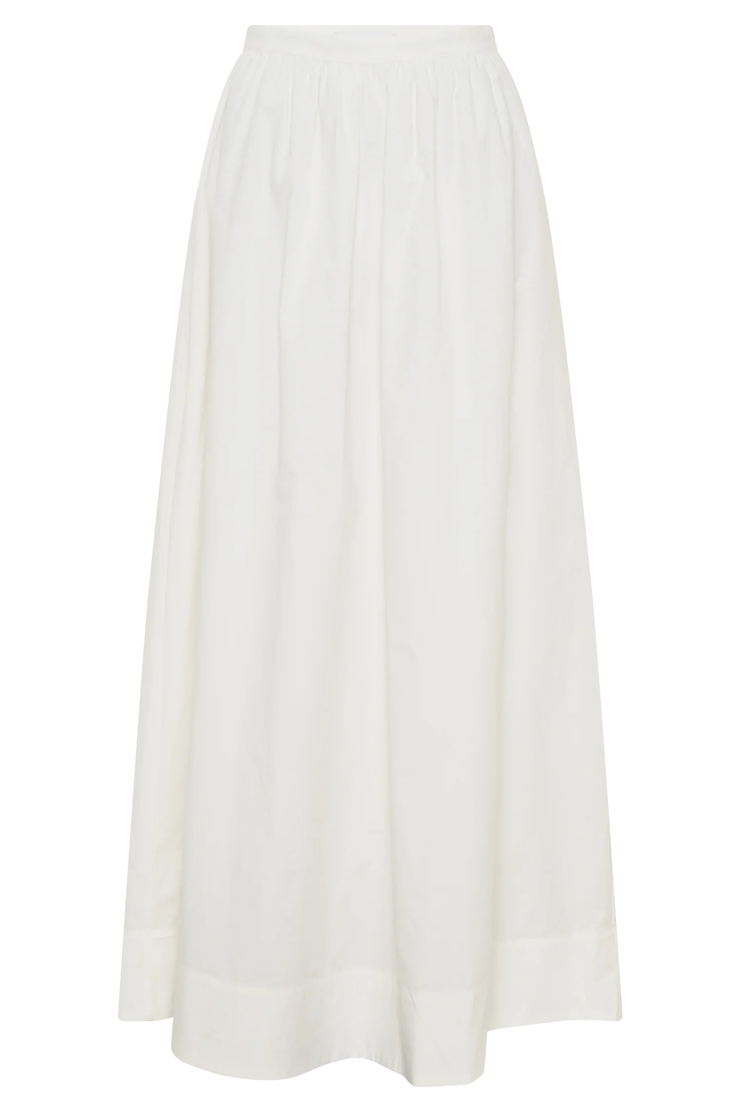 River Gathered Maxi Skirt White