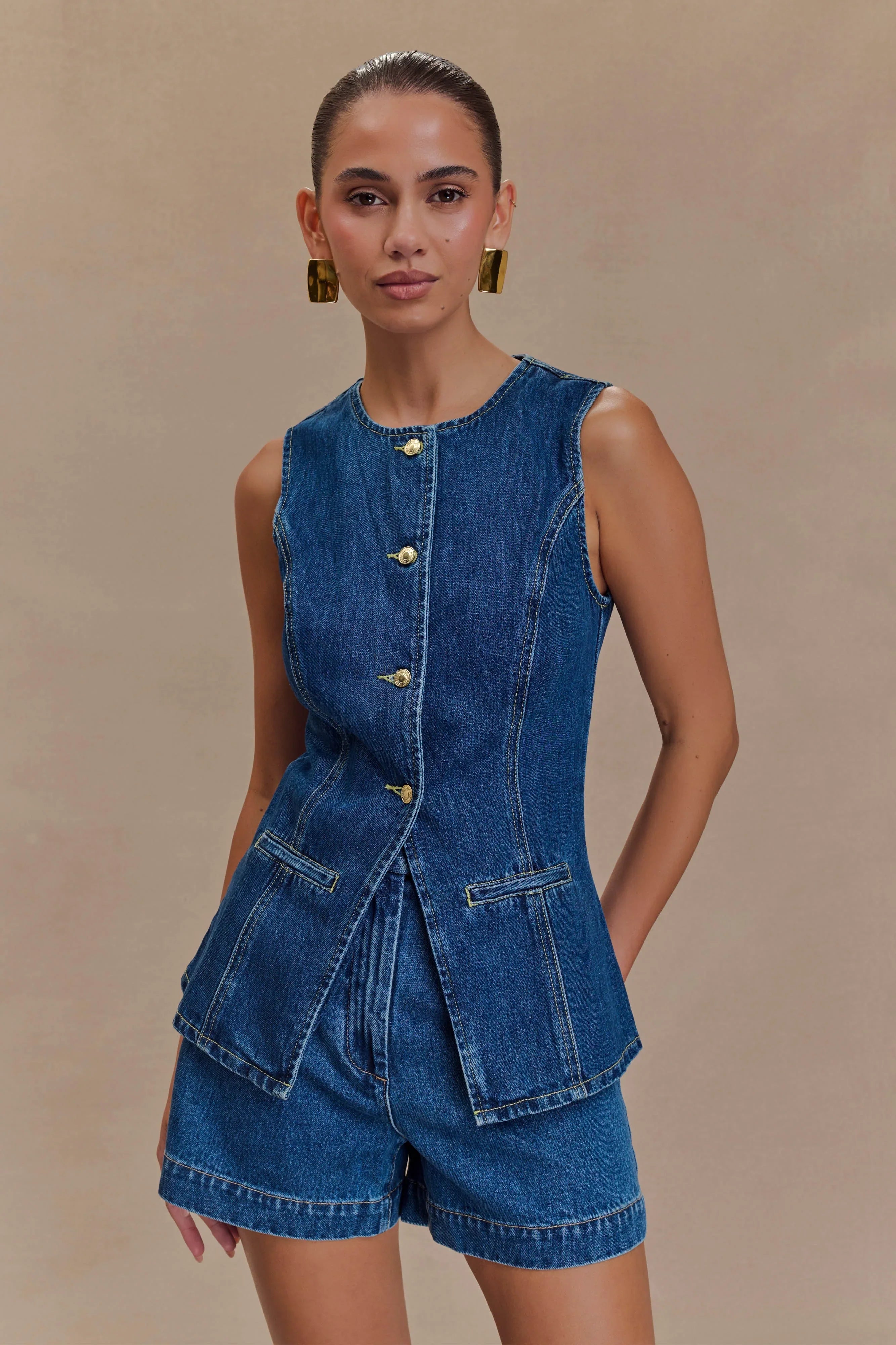 Abel Denim Shorts Dark Blue