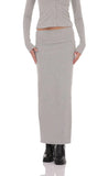 Ribbed Maxi Skirt in Grey