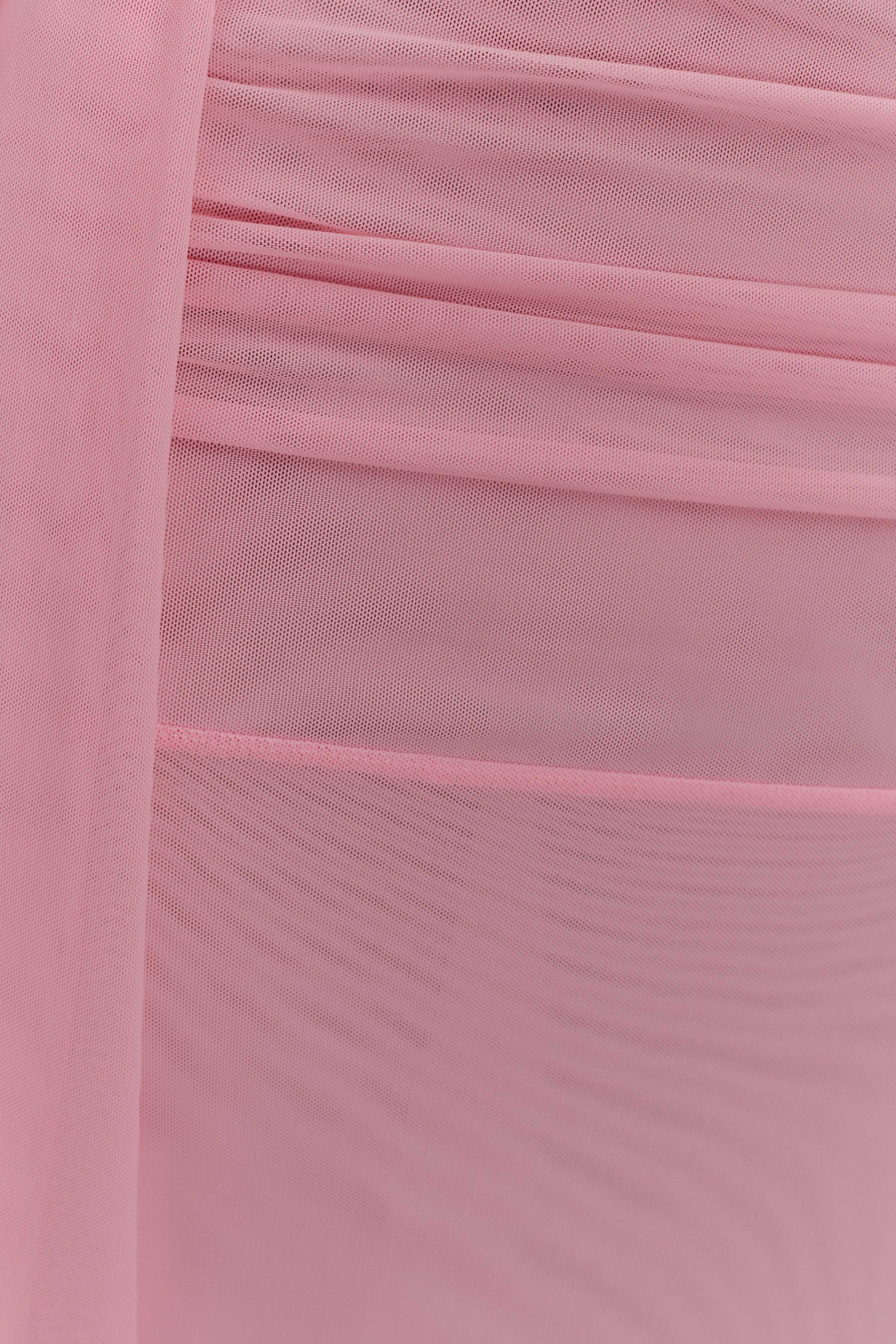 Arna Mesh Maxi Skirt Candy Pink
