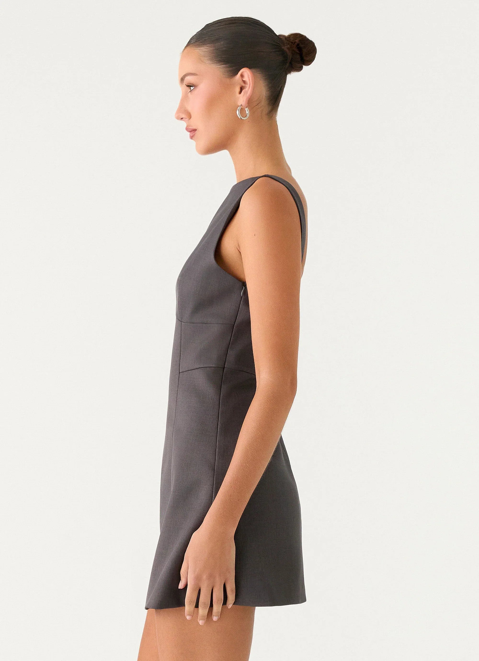 Lulita Mini Dress Charcoal Grey