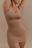 Jocelyn Backless Shapewear Mini Dress Latte
