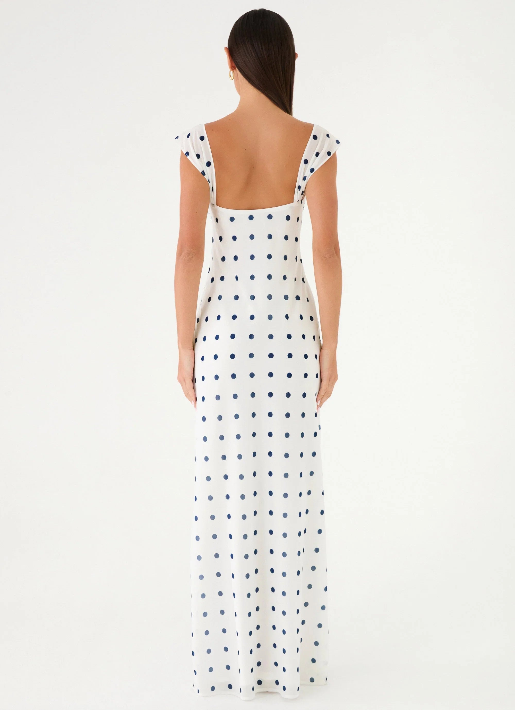 Roma Notte Maxi Dress Porcelain Blue Polka Dot