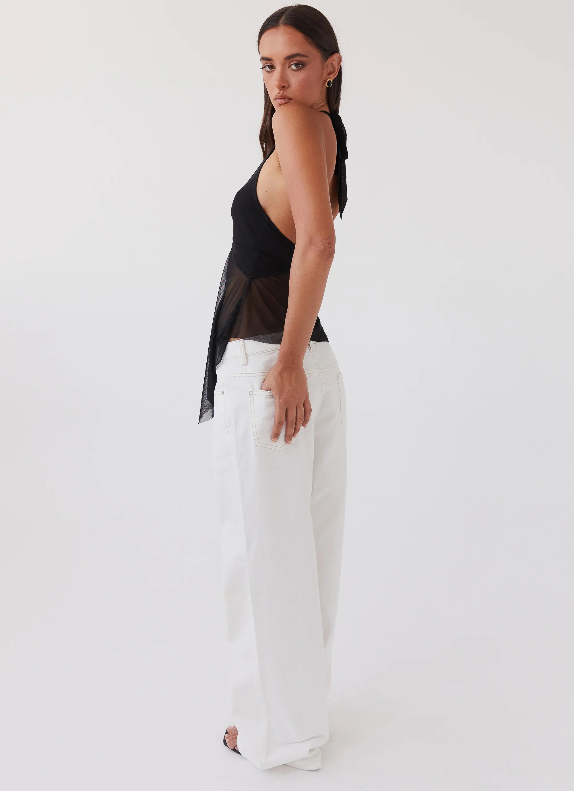 Keanna Low Rise Denim Jeans Ivory