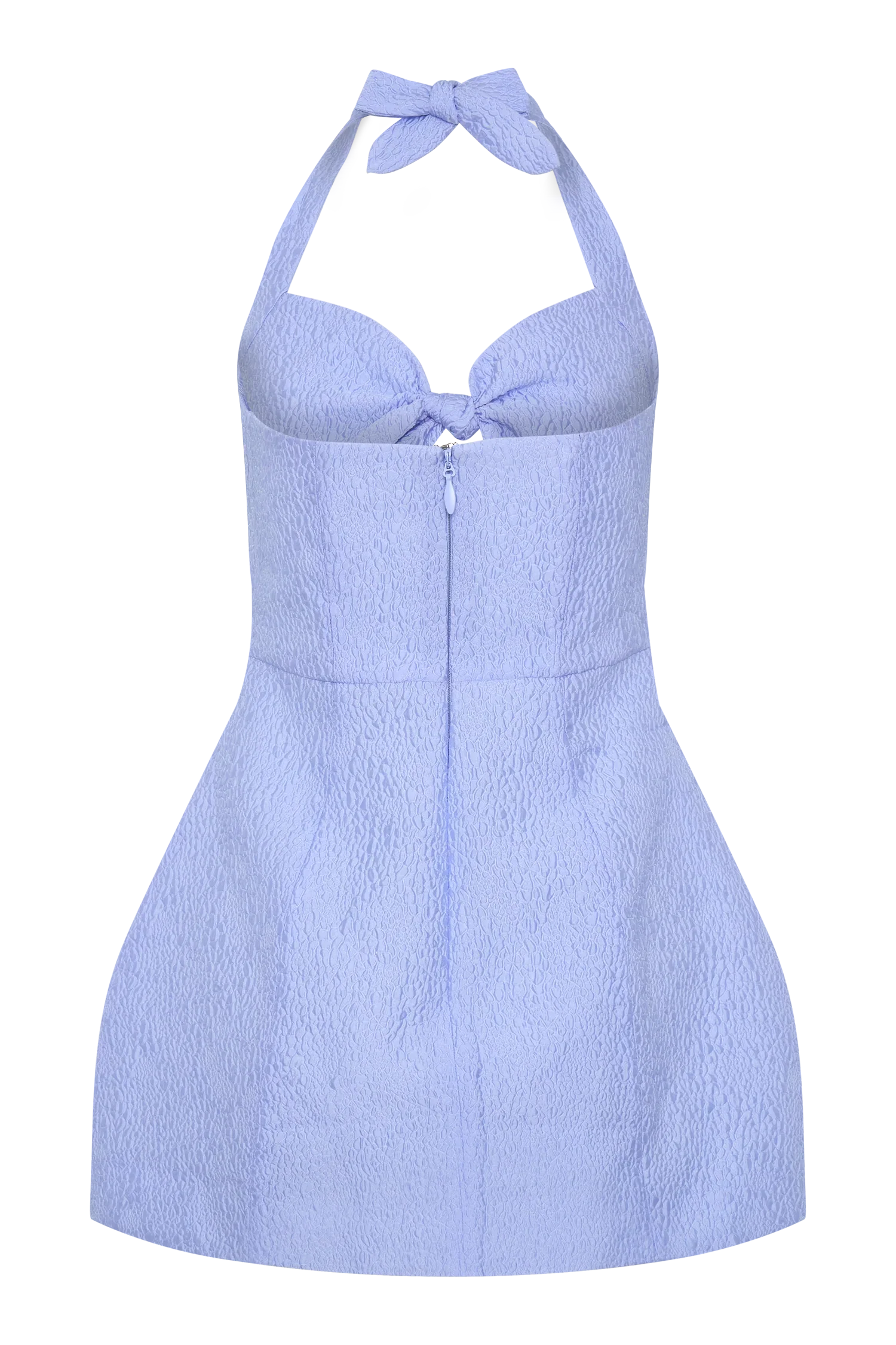 Ella Bow Detail Halter Mini Dress Periwinkle Blue