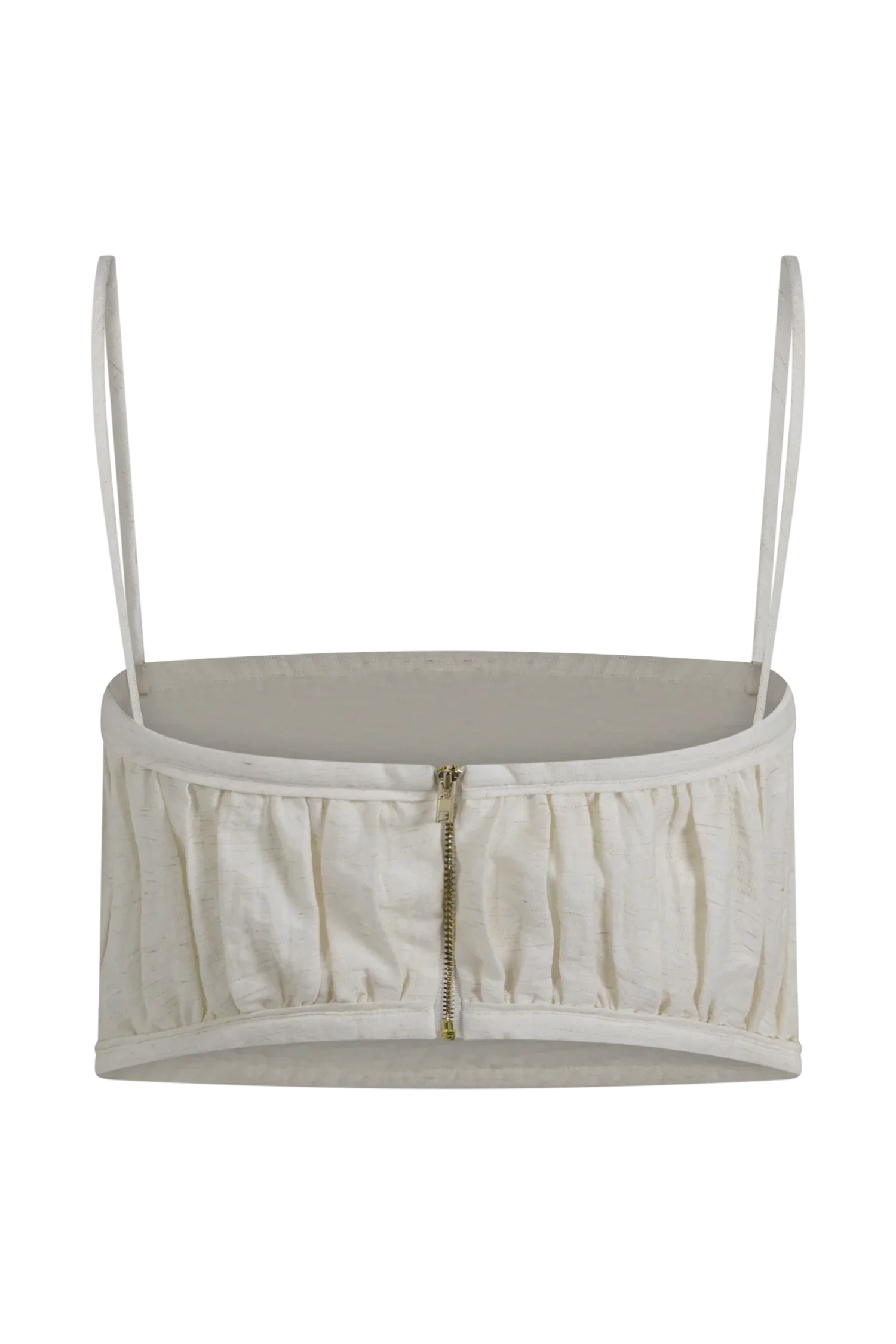 Scottie Shirred Linen Bandeau Oat Marle