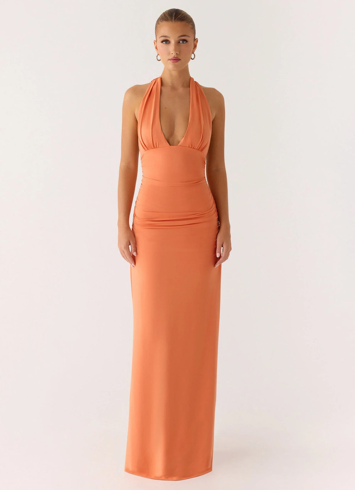Ilaria Halter Maxi Dress Apricot