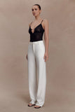 Maude Crepe Straight Leg Pants Ivory