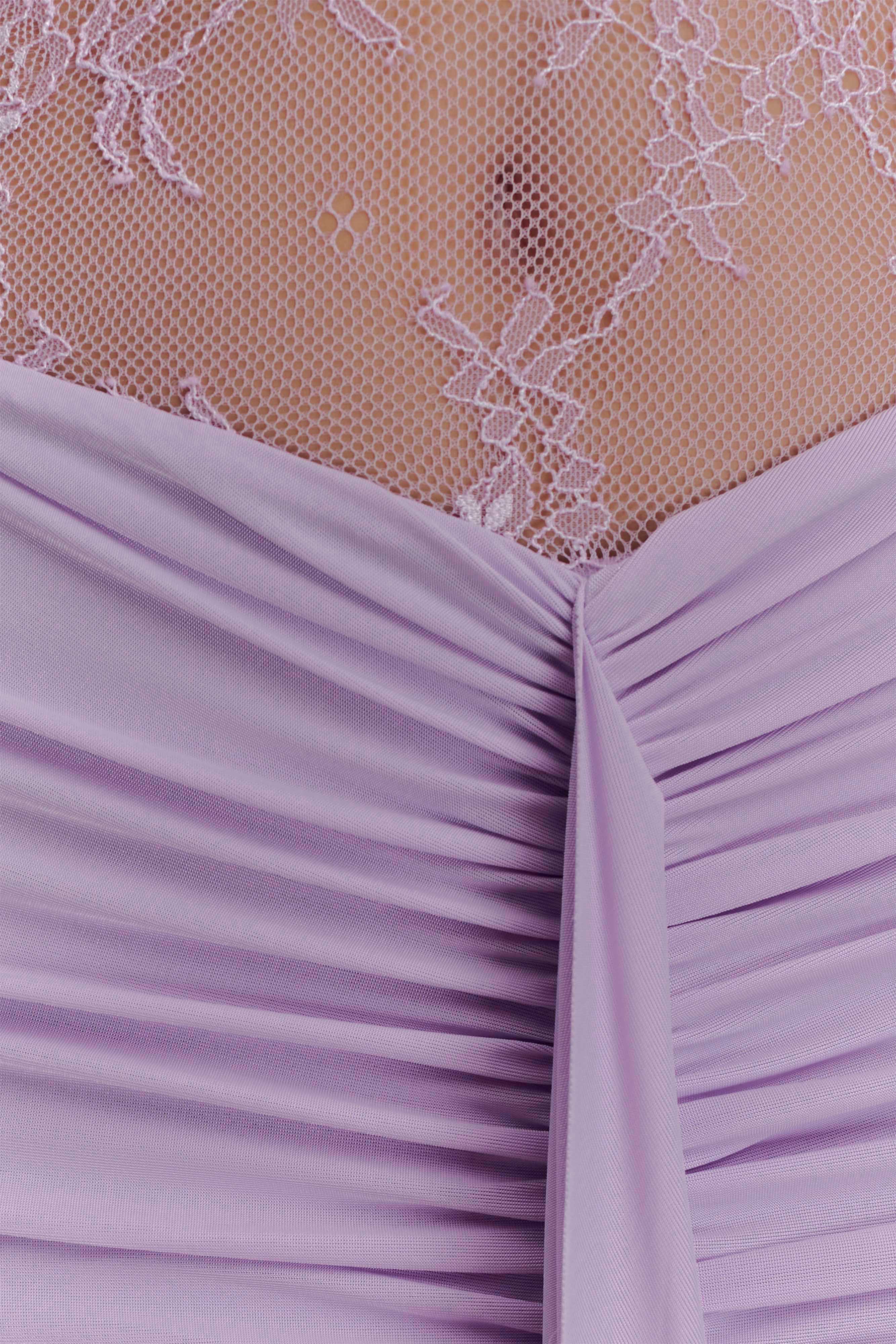 Bonnie Slinky And Lace Maxi Dress Lilac
