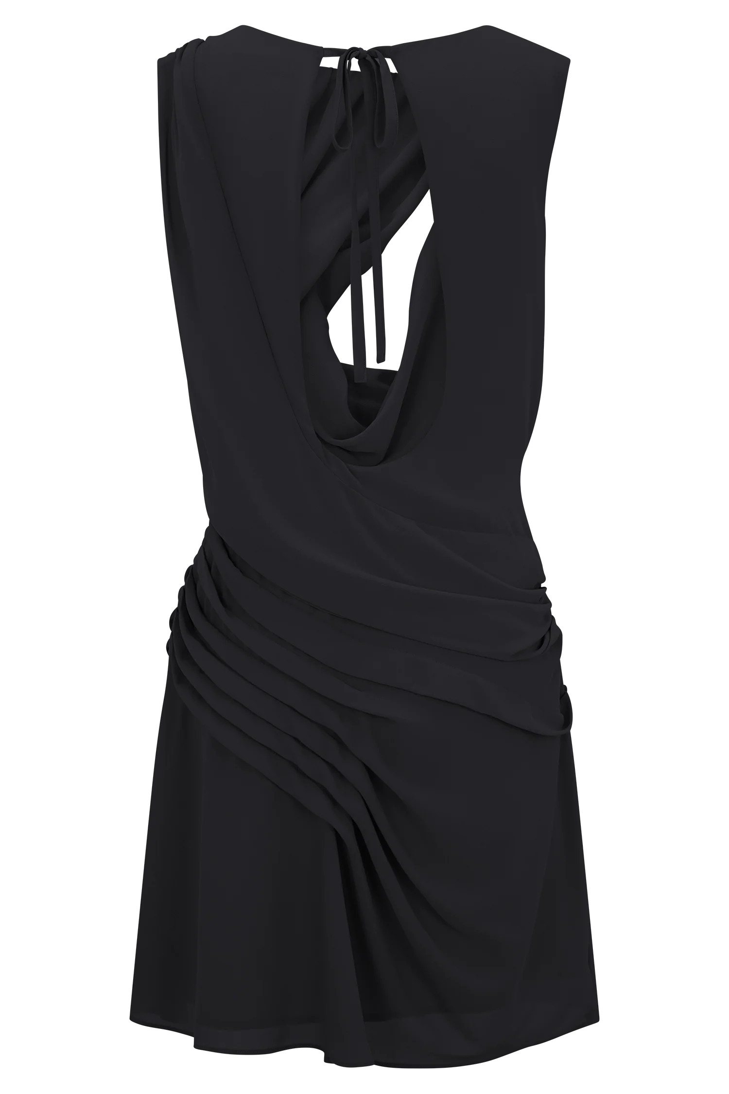 Oria Chiffon Mini Dress Black