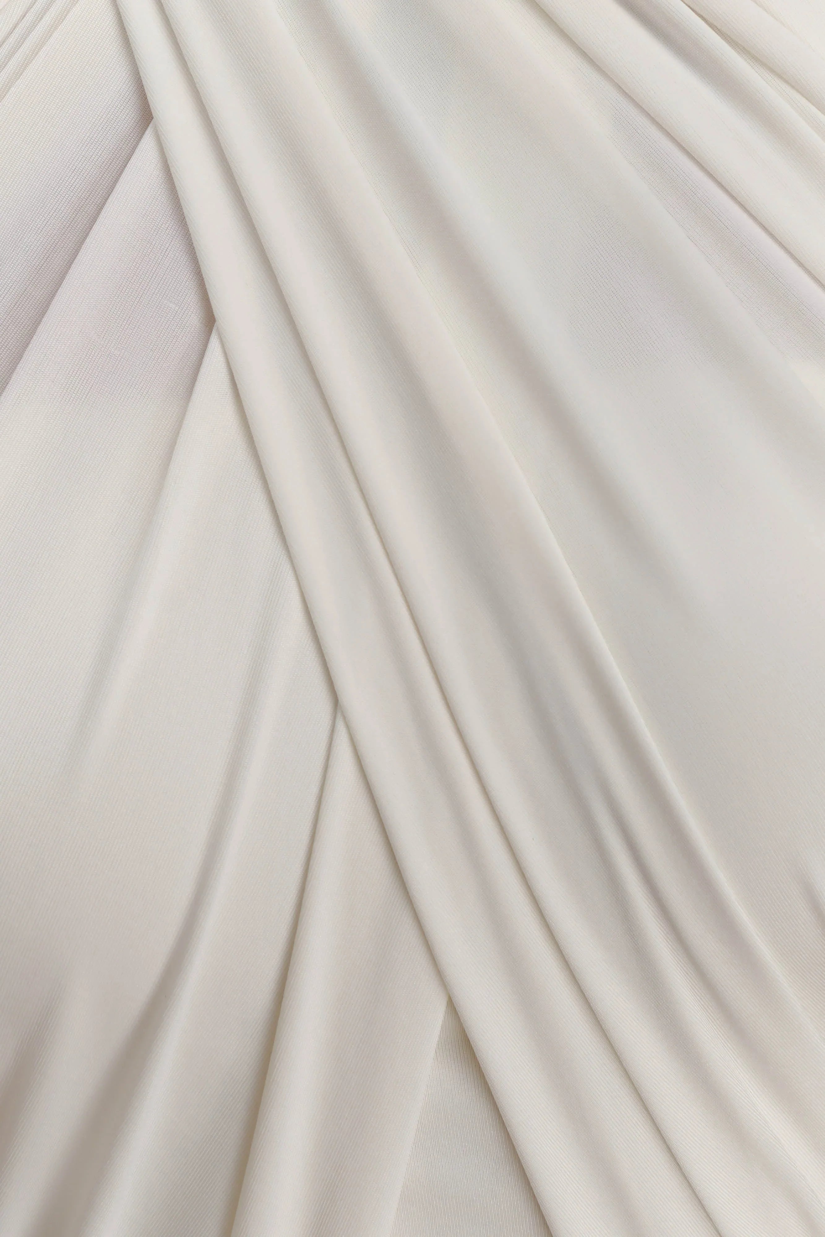 Indira Gathered Slinky Halter Maxi Dress Ivory
