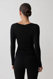 Lumi Long Sleeve Mesh Top Black