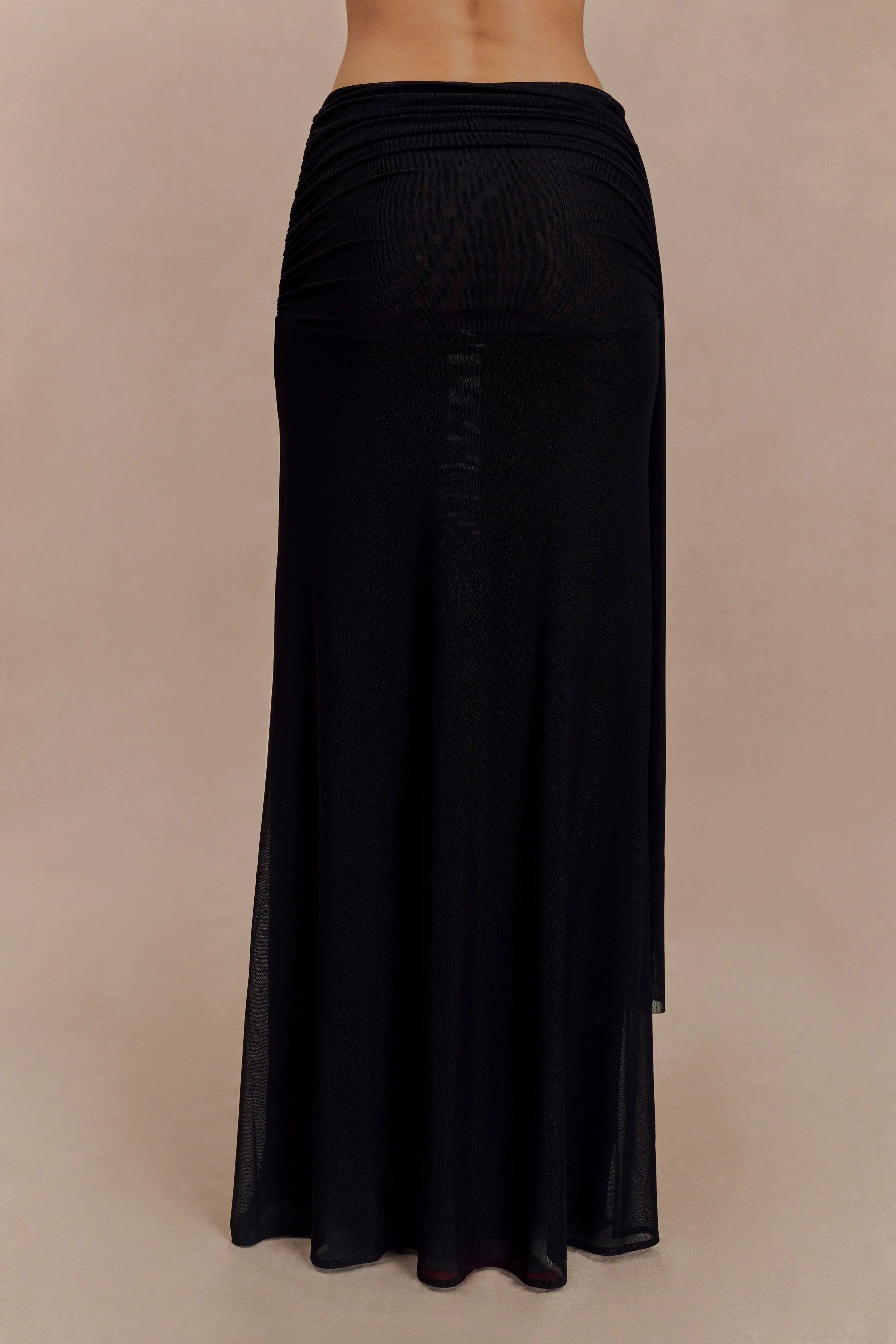 Arna Mesh Maxi Skirt Black