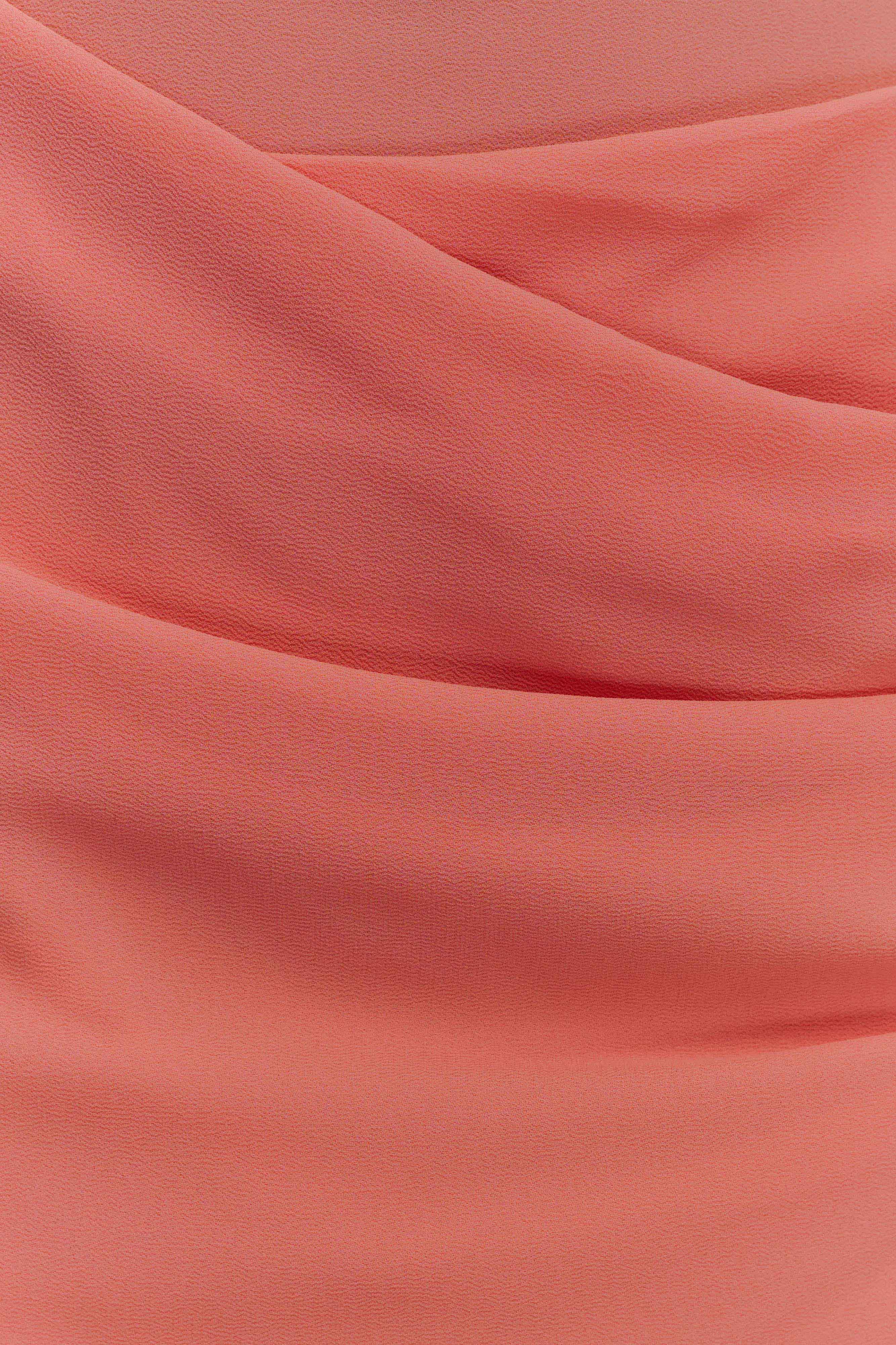 Daria Draped Chiffon Maxi Dress Pastel Nectarine