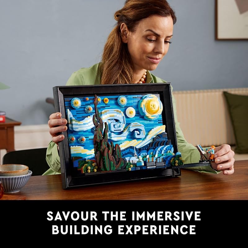 LEGO Ideas Vincent Van Gogh The Starry Night Building Set for Adults Ages 18 Beautifully Detailed Home Wall Art Decor Gift for Men Women 21333