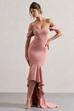 Cotillion Blush Sweetheart High Low Maxi Dress With Ruffle Hem
