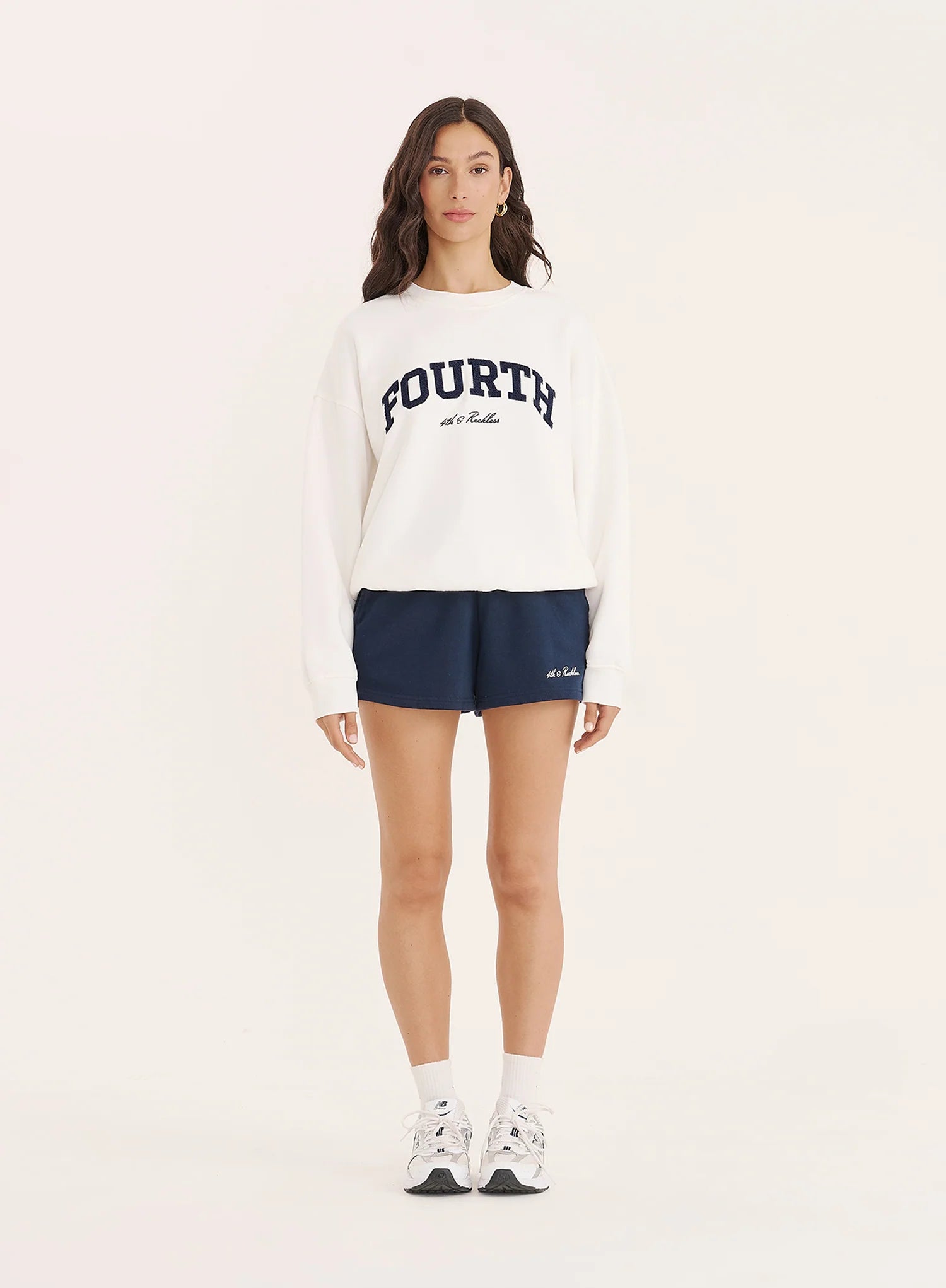 White Fourth Embroidered Branded Sweatshirt