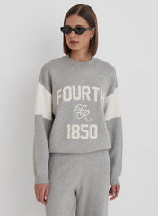 Grey Branded Knitted Jumper