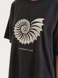 Black Embroidered Shell Oversized T Shirt