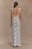 Cornelia Floral Sheer Maxi Dress Ivory
