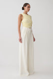 Adrienne One Shoulder Slinky Top Lemon