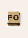 Beige Brown Knit Fourth Branded Scarf