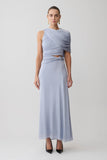 Adrienne One Shoulder Lurex Top Pastel Blue