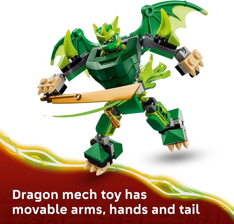 LEGO NINJAGO Lloyds Dragon Mech Battle Pack 71862 Building Toys for Boys Girls Ages 6 Action Figure for Pretend Play 3 Minifigures 81 pieces Gift for Birthdays