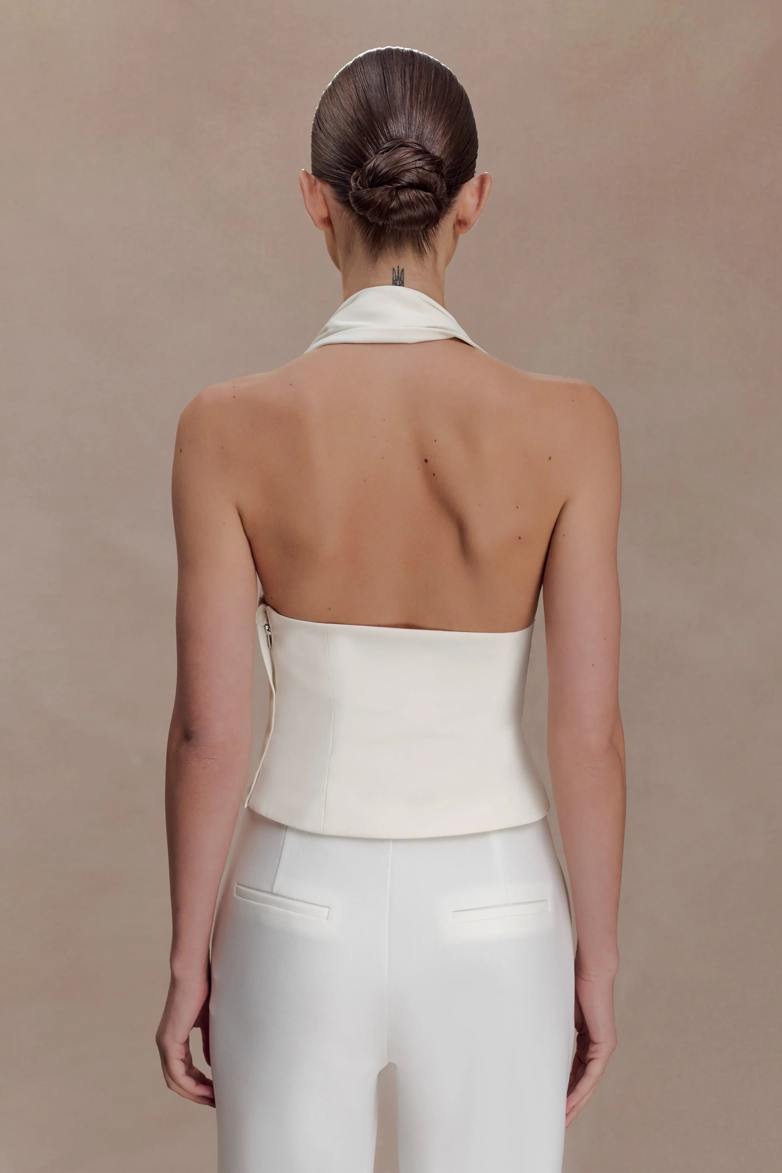 Marina Halter Top With Hardware Ivory