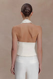 Marina Halter Top With Hardware Ivory