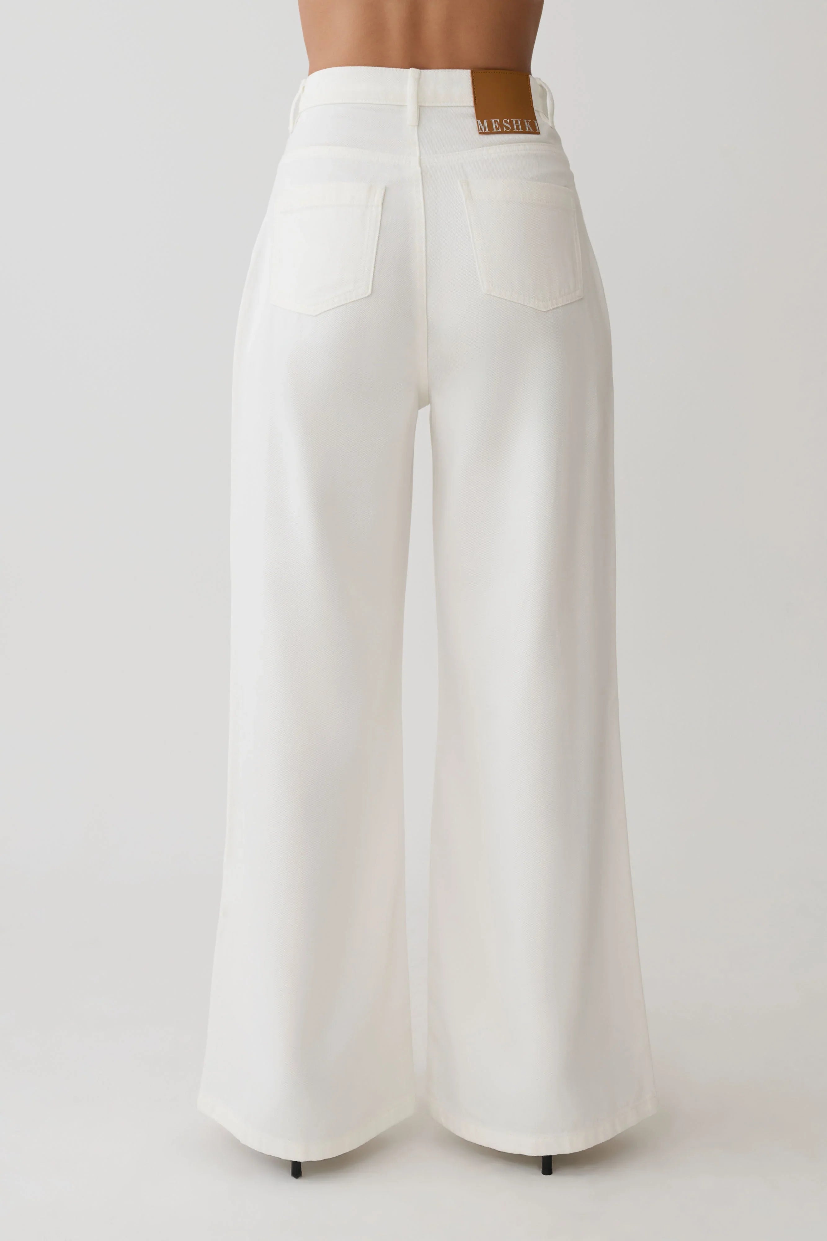 Shae Wide Leg Denim Jeans White