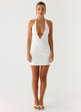 Undo Halter Mini Dress White