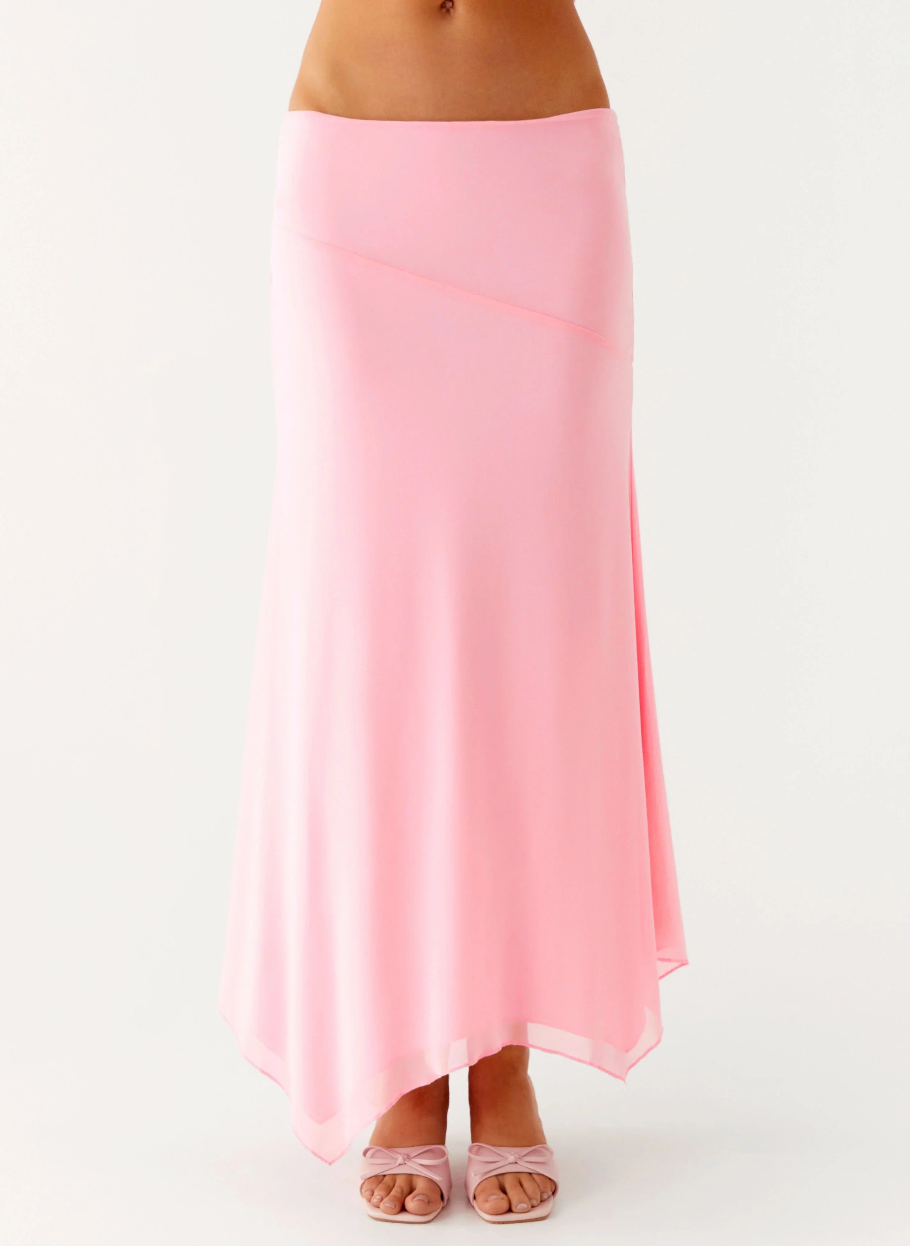 Kerrie Hanky Midi Skirt Baby Pink
