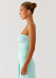 Ravi One Shoulder Top Aqua
