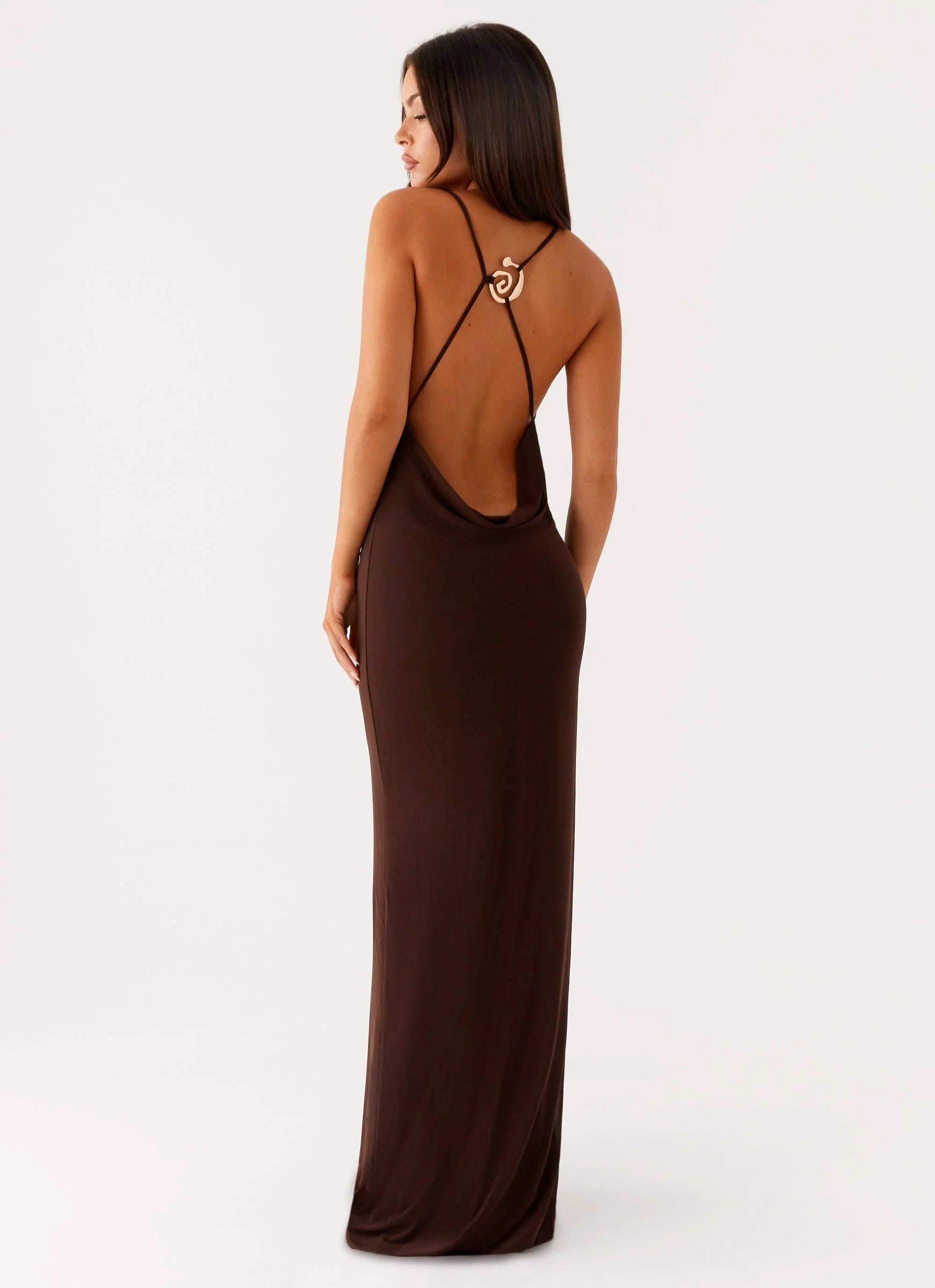 Game Player Maxi Dress Chocolate