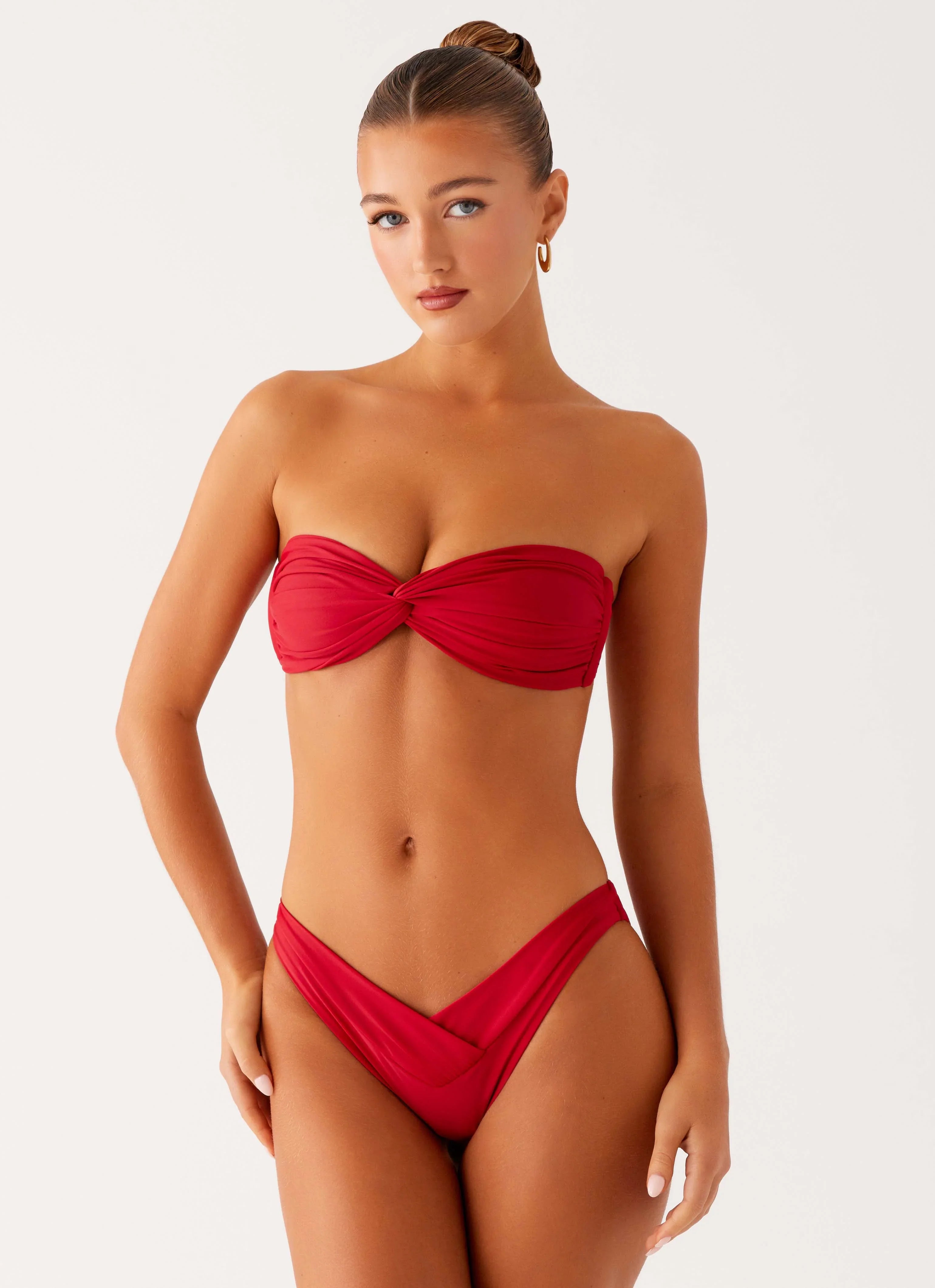 Delta Bandeau Bikini Top Deep Red